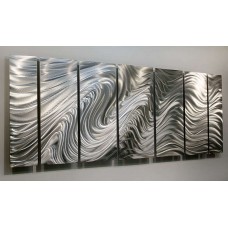 Silver Abstract Corporate Metal Wall Art Decor - Hypnotic Sands XL by Jon Allen 718117180439  352208832939